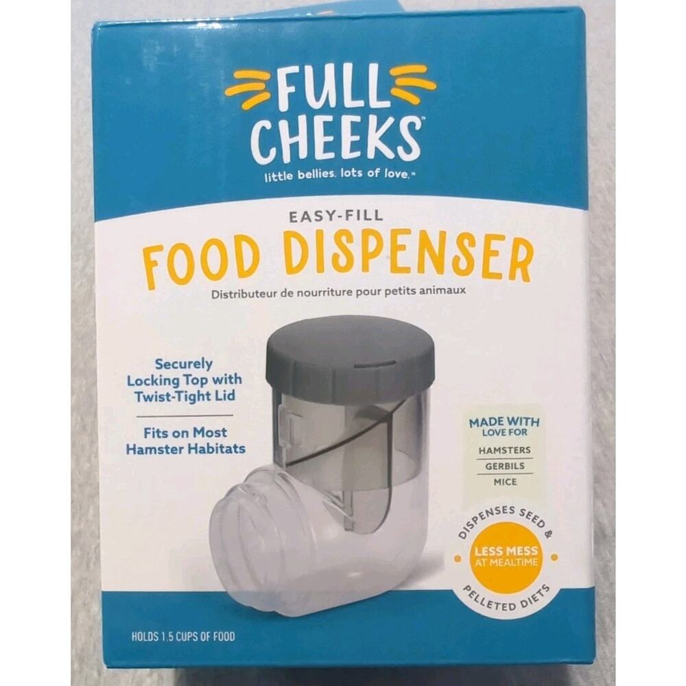 Full Cheeks Easy Fill Food Dispenser For Small Pets Hamsters, Gerbils, Mice
